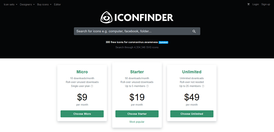سایت Iconfinder.com